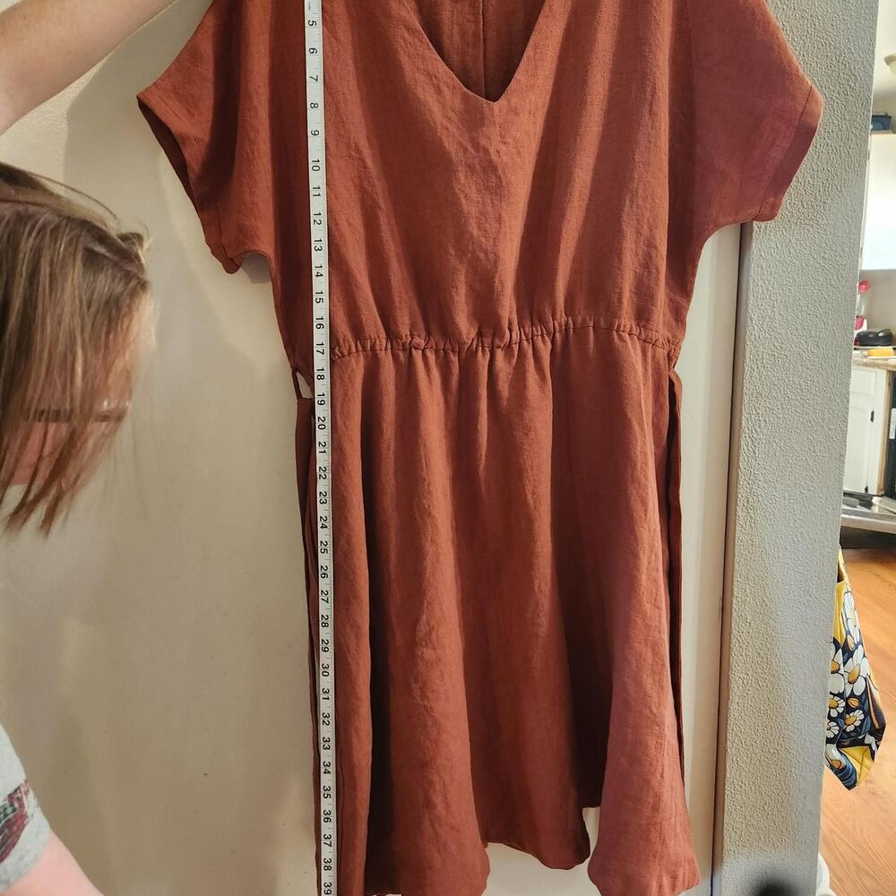 Natur Spanish Linen Women's Orange/ Burgundy Dress Sz XL